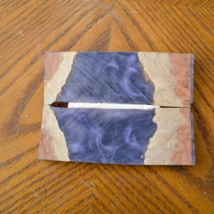 Stabilized Stained Pieces Cocobolo & Burlwood Epoxy Resin Combo Knife Scale-6